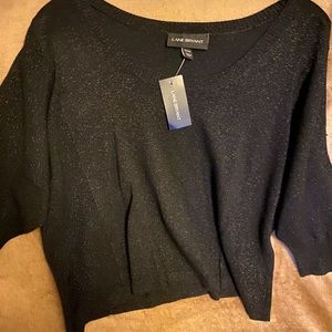 NWT LaneBryant Black/gold cropped sweater22/24🖤💛
